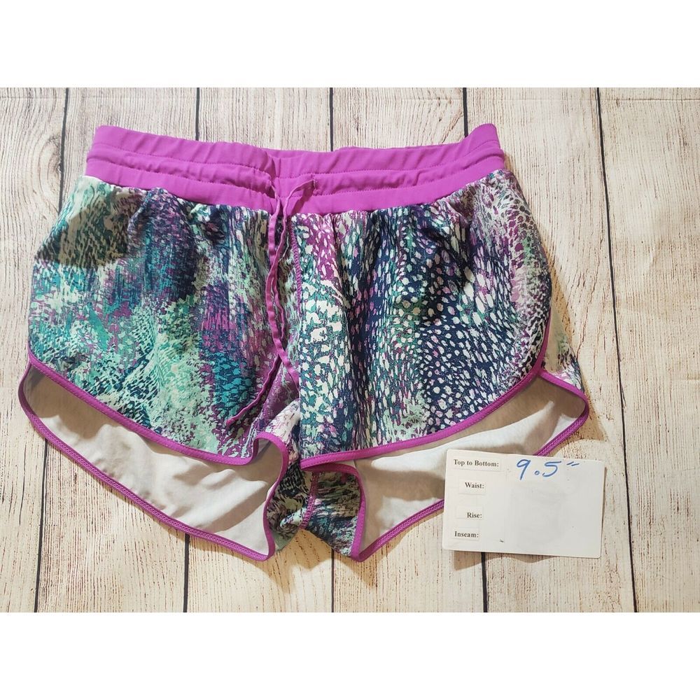 Fabletics Printed Purple Teal Suva Run Shorts - image 3